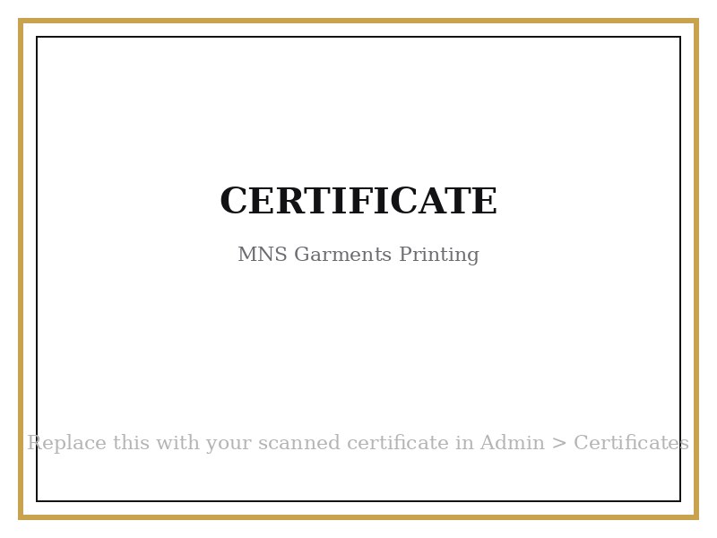 Factory Compliance Certificate